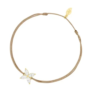 Glücksbändchen Flower, 18 K Gelbgold vergoldet,-LEAF Fashion