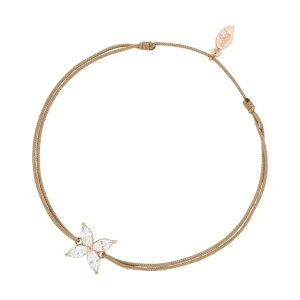 Glücksbändchen Flower, 18 K Rosegold vergoldet,-LEAF Clearance
