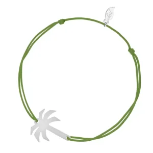 Glücksbändchen Palme, Silber-LEAF Clearance