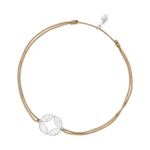 Glücksbändchen Round Flower, 925 Sterlingsilber,-LEAF Sale