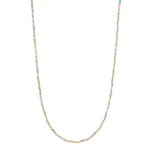Halskette Amazonit, 18 Karat Rosegold vergoldet-LEAF Sale