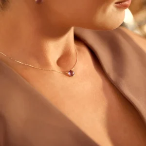 Halskette Amethyst, 14 Karat Gelbgold-LEAF Clearance