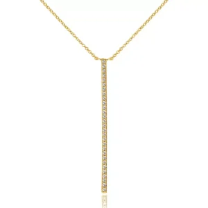 Halskette Bar Diamanten, 18 Karat Gelbgold-LEAF Online
