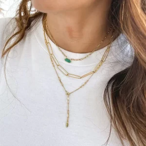 Halskette BIG SQUARE, 18 Karat Rosegold-LEAF Best