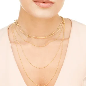 Halskette BIG SQUARE, 18 Karat Rosegold-LEAF Best