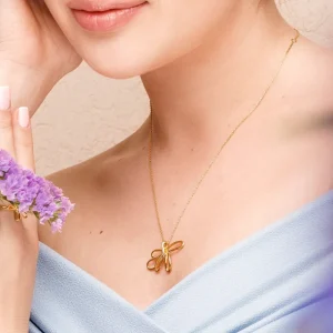 Halskette Blossom, 18 Karat Rosegold vergoldet-LEAF Hot