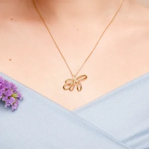 Halskette Blossom, 18 Karat Gelbgold vergoldet-LEAF Outlet
