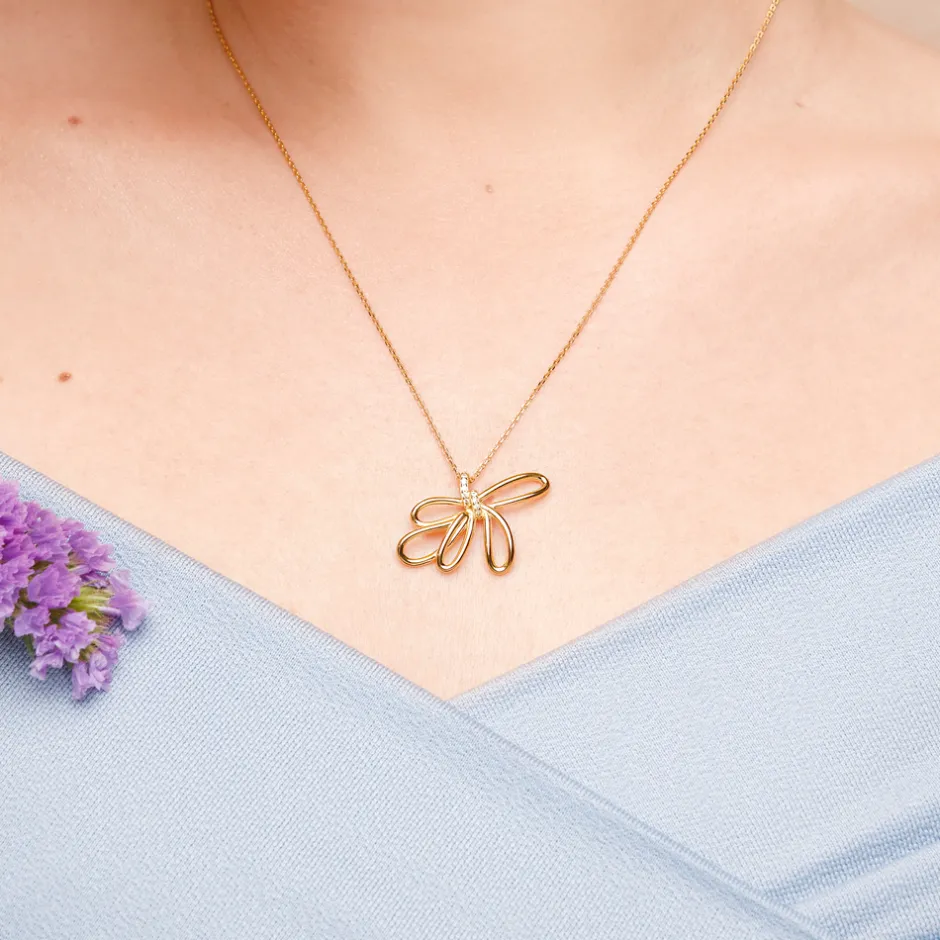 halskette_blossom__karat__2.webp Halskette Blossom, 18 Karat Gelbgold vergoldet-LEAF Outlet
