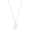 Halskette Brezn mit Zirkonia, 18 Karat Gelbgold vergoldet-LEAF Online
