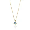 Halskette Cabochon, Blauer Topas, 14 Karat Gelbgold-LEAF Online