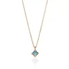 Halskette Cabochon, Blauer Topas, 14 Karat Rosegold-LEAF Discount