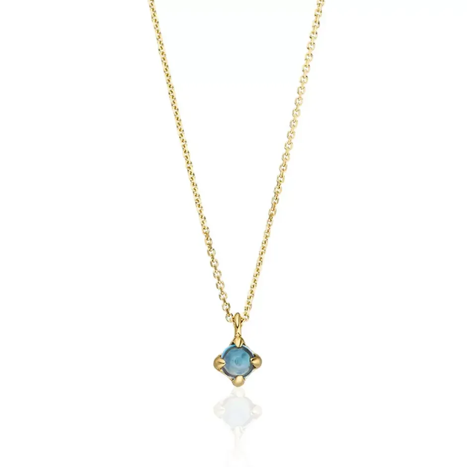 halskette_cabochon_blauer_0.webp Halskette Cabochon, Blauer Topas, 14 Karat Gelbgold-LEAF Online