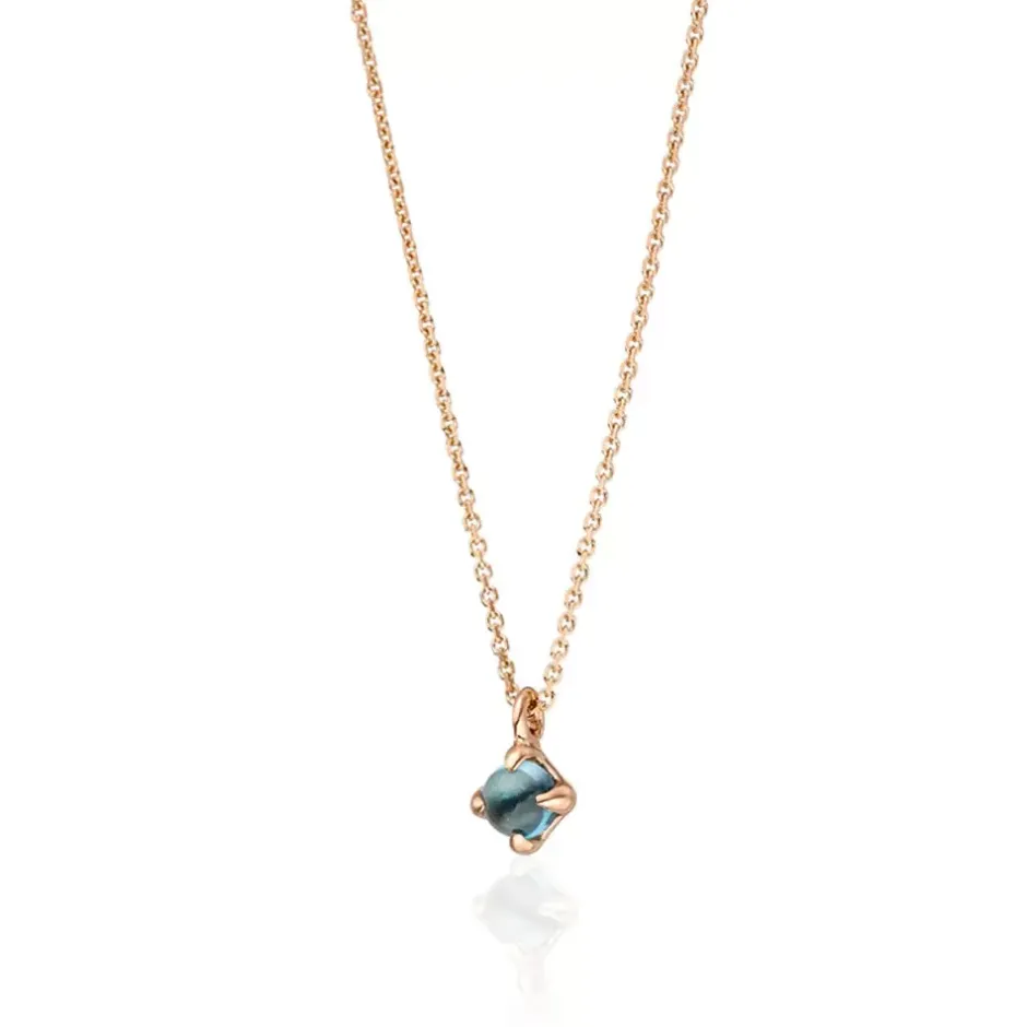 halskette_cabochon_blauer_2-2.webp Halskette Cabochon, Blauer Topas, 14 Karat Rosegold-LEAF Discount