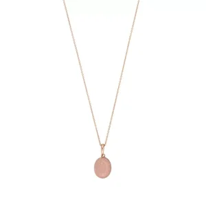 Halskette Cabochon II, 14 Karat Rosegold, Rosenquarz-LEAF Discount
