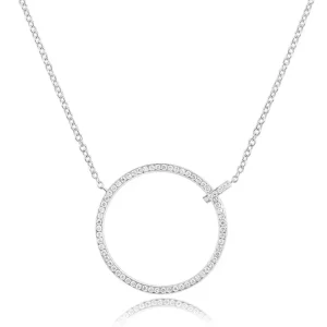 Halskette Circle Groß mit Diamanten, 18 Karat Weißgold-LEAF Best