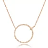 Halskette Circle Groß mit Diamanten, 18 Karat Rosegold-LEAF Sale