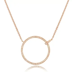 Halskette Circle Groß mit Diamanten, 18 Karat Rosegold-LEAF Sale