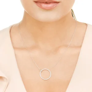 Halskette Circle Groß mit Diamanten, 18 Karat Weißgold-LEAF Best
