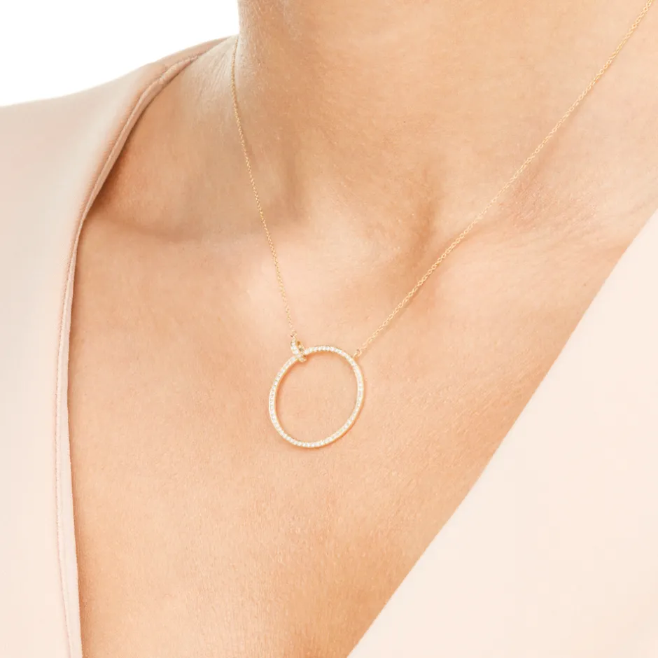 halskette_circle_gro_mit__2.webp Halskette Circle Groß mit Diamanten, 18 Karat Gelbgold-LEAF Discount