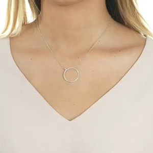Halskette Circle Groß mit Diamanten, 18 Karat Weißgold-LEAF Best