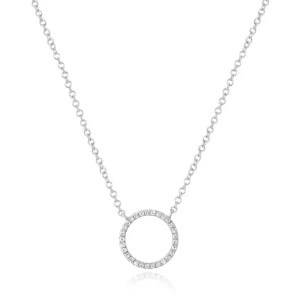 Halskette Circle mit Diamanten, 18 Karat Weißgold-LEAF Fashion