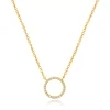 Halskette Circle mit Diamanten, 18 Karat Gelbgold-LEAF Clearance