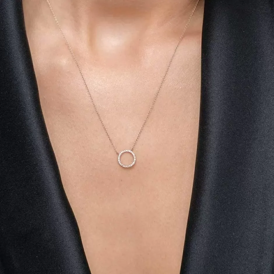 halskette_circle_mit_diam_2-2.webp Halskette Circle mit Diamanten, 18 Karat Rosegold-LEAF Fashion