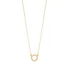 Halskette Circle mit Zirkonia, 18 Karat Gelbgold vergoldet-LEAF Outlet