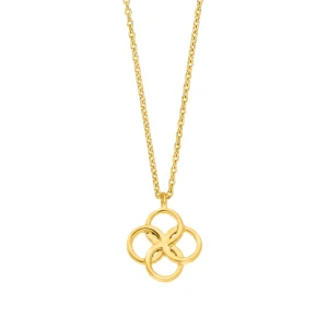 Halskette Clover Charm, 18 Karat Gelbgold vergoldet-LEAF Outlet