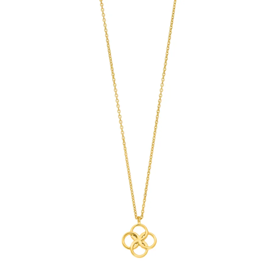 halskette_clover_charm__k_2.webp Halskette Clover Charm, 18 Karat Gelbgold vergoldet-LEAF Outlet