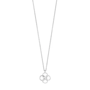 Halskette Clover Charm, 925 Sterlingsilber-LEAF Fashion