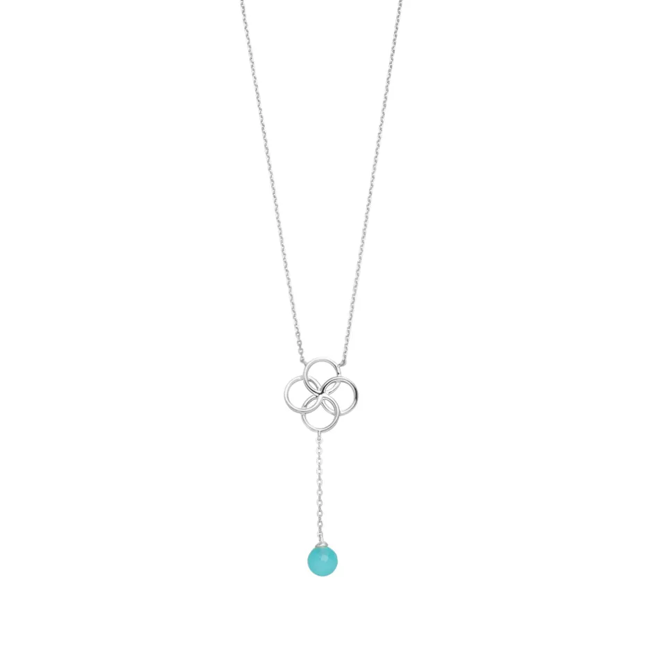 halskette_clover_charm_aq_0.webp Halskette Clover Charm, Aqua Chalzedon, 925 Sterlingsilber-LEAF Online