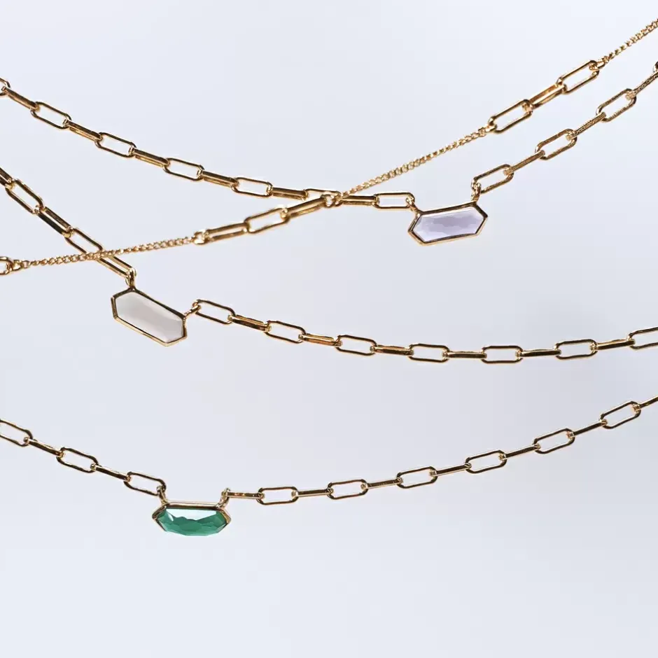 halskette_cube_grner_acha_4-2.webp Halskette CUBE, Grüner Achat, 18 Karat Rosegold-LEAF Sale