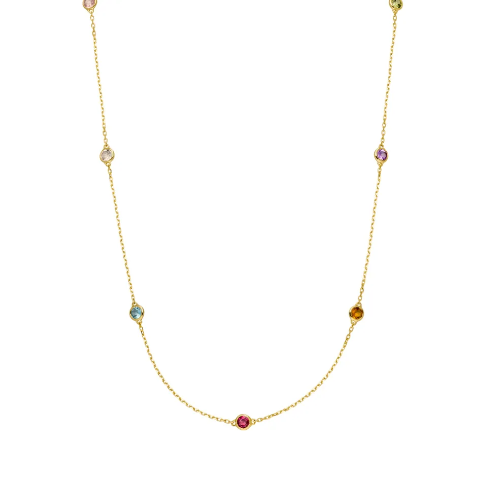 halskette_fine_gems__kara_0.webp Halskette Fine Gems, 14 Karat Gelbgold-LEAF New