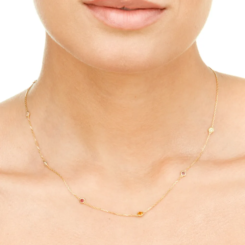 halskette_fine_gems__kara_1.webp Halskette Fine Gems, 14 Karat Gelbgold-LEAF New
