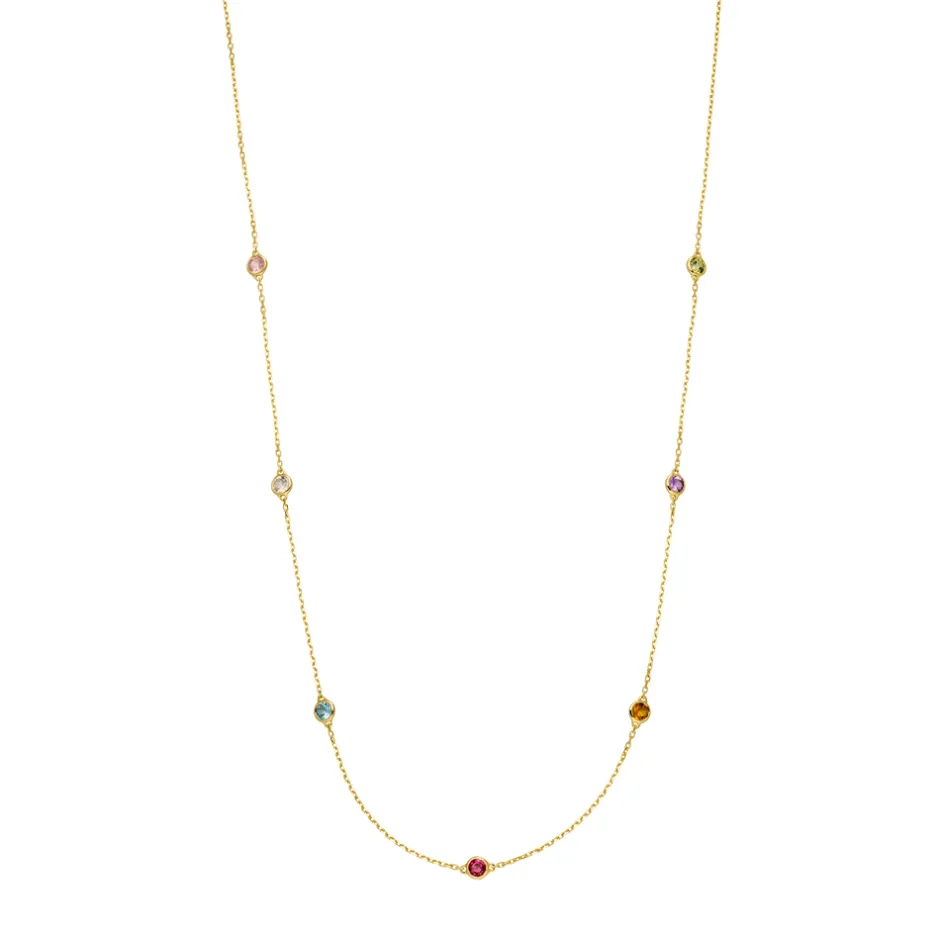 halskette_fine_gems__kara_3.webp Halskette Fine Gems, 14 Karat Gelbgold-LEAF New