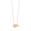 Halskette Fisch mit Zirkoniastein, 18 Karat Rosegold vergoldet-LEAF Fashion