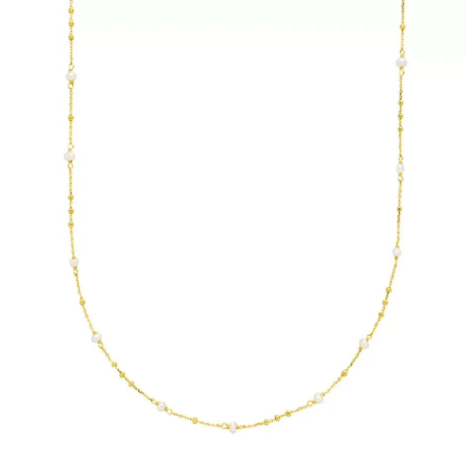 halskette_flying_gems_per_0-1.webp Halskette Flying Gems, Perle, 90cm, 18 Karat Gelbgold vergoldet-LEAF Best