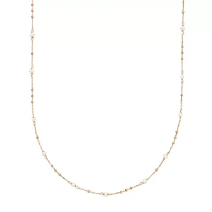 Halskette Flying Gems, Perle, 90cm, 18 Karat Rosegold vergoldet-LEAF Outlet
