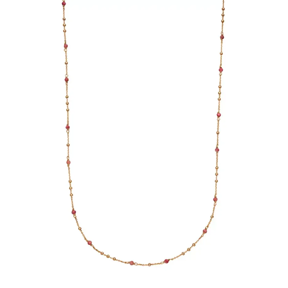 halskette_flying_gems_rho_0-1.webp Halskette Flying Gems, Rhodonit, 18 Karat Rosegold vergoldet-LEAF Discount