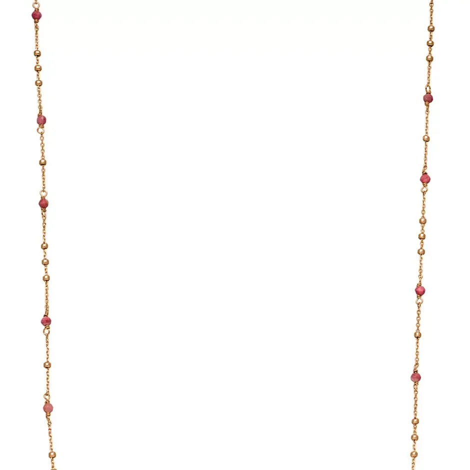 halskette_flying_gems_rho_1-1.webp Halskette Flying Gems, Rhodonit, 18 Karat Rosegold vergoldet-LEAF Discount