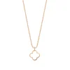 Halskette GENTLE CLOVER, 14 Karat Rosegold-LEAF Hot