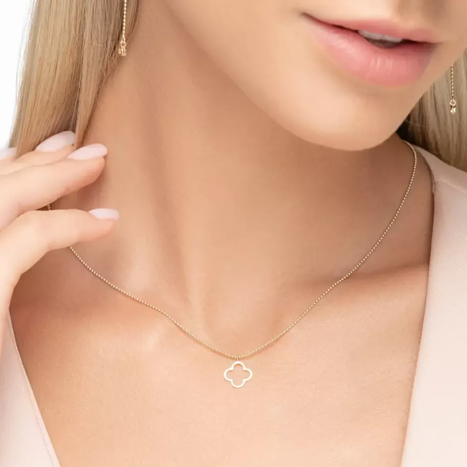 halskette_gentle_clover___1.webp Halskette GENTLE CLOVER, 14 Karat Gelbgold-LEAF Best