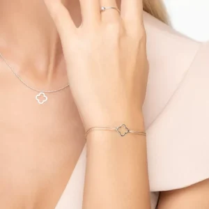 Halskette GENTLE CLOVER, 14 Karat Weißgold-LEAF Online