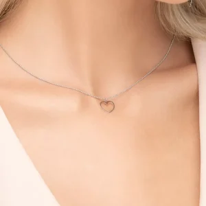 Halskette GENTLE HEART, 14 Karat Weißgold-LEAF Hot