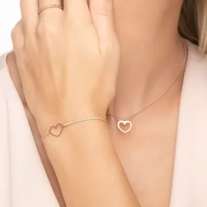 Halskette GENTLE HEART, 14 Karat Rosegold-LEAF Best