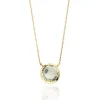 Halskette Grüner Amethyst, 14 Karat Gelbgold-LEAF Sale