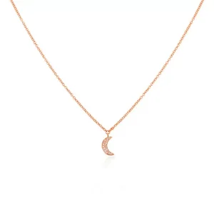 Halskette Halbmond, 18 Karat Rosegold-LEAF Fashion