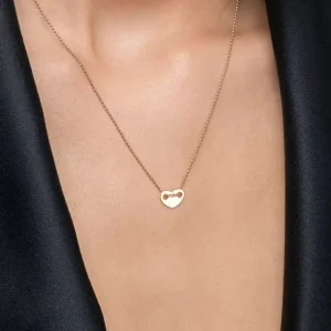 Halskette Heart, 14 Karat Rosegold-LEAF Hot