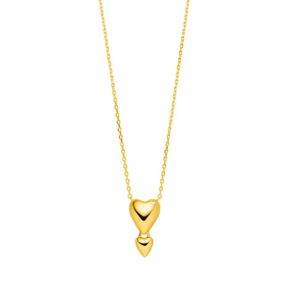 halskette_heart_drops__ka_0.webp Halskette Heart Drops, 18 Karat Gelbgold vergoldet-LEAF Online